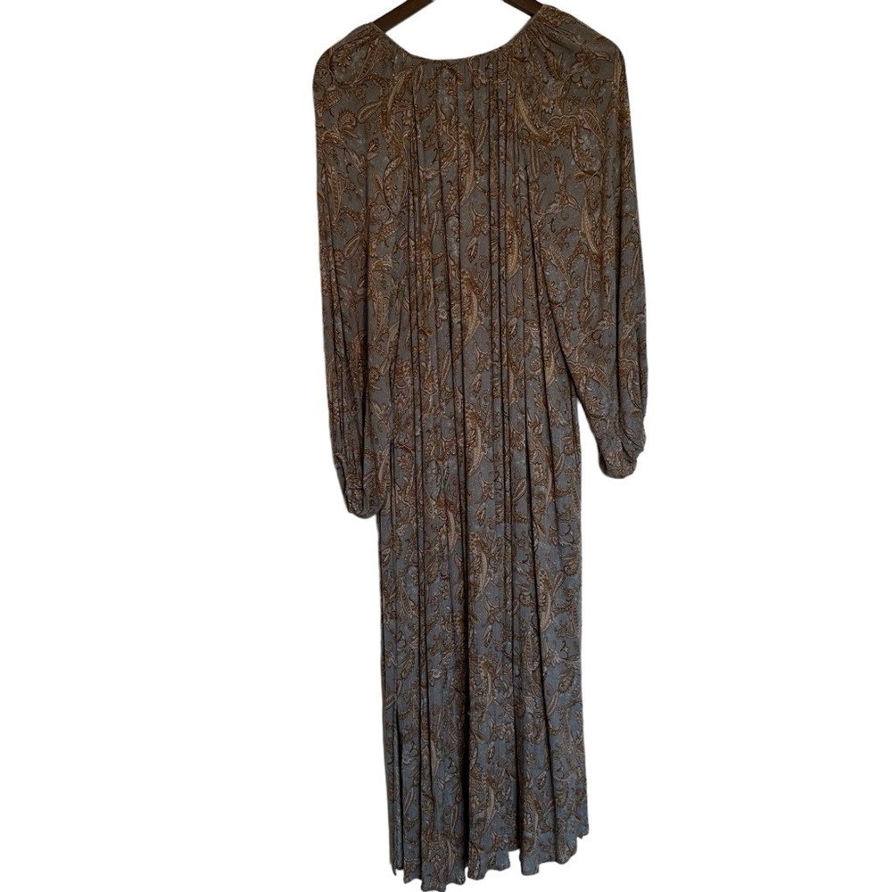 Western paisley dress forum midi button front long sleeve dress. - Picture 11 of 16